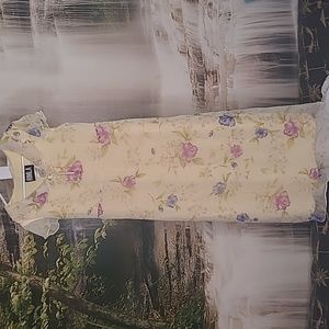 RMLA Girls 10 yellow purple floral ruffle fancy formal floral Spring dress